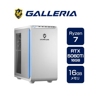 �K�����A �Q�[�~���OPC �f�X�N�g�b�v�p�\�R�� Ryzen 7 7700 RTX 5060 Ti ������ 16GB / SSD 500GB Windows 11 Home GALLERIA XPR7M-R56T16G-WL Ryzen 7 7700���� 21093-4882