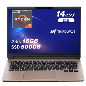�T�[�h�E�F�[�u �m�[�g�p�\�R�� Ryzen 5 7535HS ������ 16GB / SSD 500GB Windows 11 Home 14�C���` 60Hz THIRDWAVE MA4-R5SIGA-08G ���[�Y�S�[���h 25118-4147
