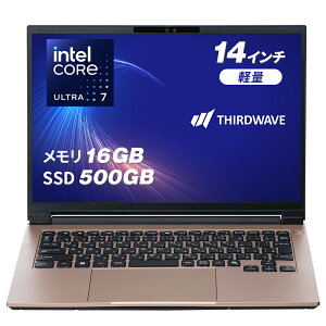 �T�[�h�E�F�[�u �m�[�g�p�\�R�� Core Ultra 7 155U ������ 16GB / SSD 500GB Windows 11 Home 14�C���` 60Hz THIRDWAVE MA4-C7UIGA-08G ���[�Y�S�[���h 25122-4155