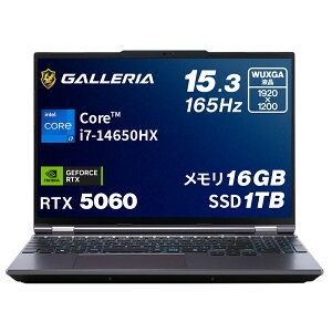 �K�����A �Q�[�~���O�m�[�gPC �m�[�g�p�\�R�� Core i7-14650HX RTX 5060 ������ 16GB / SSD 1TB Windows 11 Home 15.3�C���` 165Hz GALLERIA NPC7L-R56-G5 25254-3517