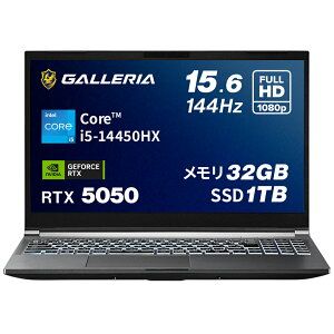 �K�����A �Q�[�~���O�m�[�gPC �m�[�g�p�\�R�� Core i5-14450HX RTX 5050 ������ 32GB / SSD 1TB Windows 11 Home 15.6�C���` 144Hz GALLERIA NPC5L-R55-G5 25371-3552