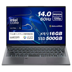�K�����A �N���G�C�^�[ �m�[�g�p�\�R�� Core Ultra 5 125U ������ 16GB / SSD 500GB Windows 11 Home 14�C���` 60Hz GALLERIA NSC5L-IG-C4 16GB���f�� 25733-3407