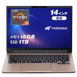 �T�[�h�E�F�[�u �m�[�g�p�\�R�� Ryzen 5 7535HS ������ 16GB / SSD 1TB Windows 11 Home 14�C���` 60Hz THIRDWAVE MA4-R5SIGA-08G ���[�Y�S�[���h 25865-4147