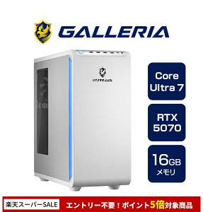 �K�����A �Q�[�~���OPC �f�X�N�g�b�v�p�\�R�� Core Ultra 7 265F RTX 5070 ������ 16GB / SSD 1TB Windows 11 Home GALLERIA XPC7A-R57-WL 19366-4969