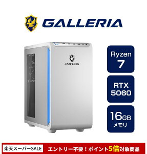 �K�����A �Q�[�~���OPC �f�X�N�g�b�v�p�\�R�� Ryzen 7 5700X RTX 5060 ������ 16GB / SSD 500GB Windows 11 Home GALLERIA XGR7M-R56-WL Ryzen 7 5700X���� 19377-4999