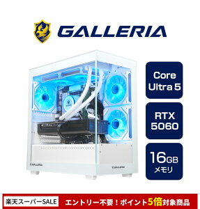 �K�����A �Q�[�~���OPC �f�X�N�g�b�v�p�\�R�� Core Ultra 5 225F RTX 5060 ������ 16GB / SSD 1TB Windows 11 Home GALLERIA FGC5M-R56-W 19718-5114