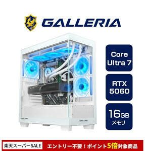 �K�����A �Q�[�~���OPC �f�X�N�g�b�v�p�\�R�� Core Ultra 7 265F RTX 5060 ������ 16GB / SSD 1TB Windows 11 Home GALLERIA FPC7A-R56-W 19742-4980