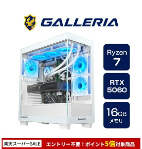 �K�����A �Q�[�~���OPC �f�X�N�g�b�v�p�\�R�� Ryzen 7 7700 RTX 5060 ������ 16GB / SSD 1TB Windows 11 Home GALLERIA FPR7A-R56-W Ryzen 7 7700���� 19785-4847