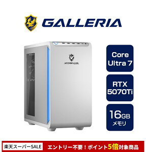 �K�����A �Q�[�~���OPC �f�X�N�g�b�v�p�\�R�� Core Ultra 7 265F RTX 5070 Ti ������ 16GB / SSD 500GB Windows 11 Home GALLERIA XPC7M-R57T-WL 19994-5116
