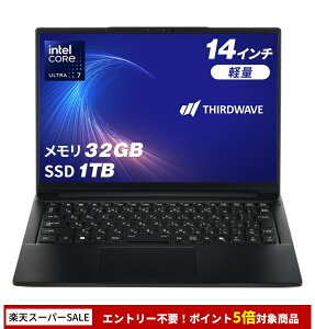 �T�[�h�E�F�[�u �m�[�g�p�\�R�� Core Ultra 7 355 ������ 32GB / SSD 1TB Windows 11 Home 14�C���` 60Hz THIRDWAVE F-14PN7A : Copilot+ PC 22298-4055