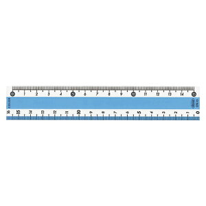 共栄プラスチック カラー直線定規 15cm(ブルー)