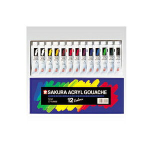 サクラクレパス アクリルガッシュ ラミネートチューブ 規格:12色(13本)