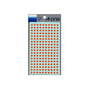 エーワン カラーラベル 丸型5mm径(橙)