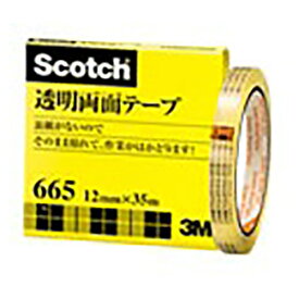 スリーエム　スコッチ（R）　透明両面テープ　3M　裏紙（はく離紙）なし　寸法：幅12mm×長35m