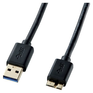 サンワサプライ USB3.0マイクロケーブル(A-MicroB) 1m(ブラック)