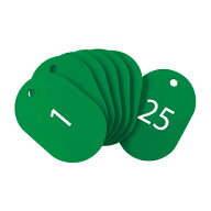 オープン スチロール番号札 番号入 小（緑）