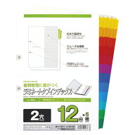 マルマン ラミネートタブインデックス A4 12山 2穴(穴補強型) A4 2穴 12山5組