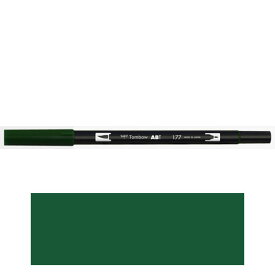 トンボ鉛筆　ABT　デュアルブラッシュペン　水彩　マーカー　カラーペン　ツインタイプ　DUALBRUSH　単色（ダークジェード）