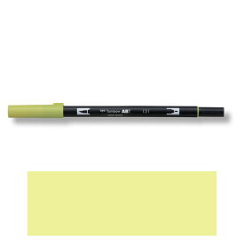 トンボ鉛筆　ABT　デュアルブラッシュペン　水彩　マーカー　カラーペン　ツインタイプ　DUALBRUSH　単色（レモンライム）