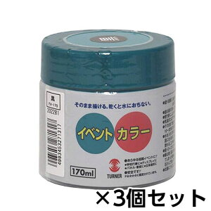 ターナー イベントカラー 170ml ポリ容器入り 1セット(3個) 色番31(黒)