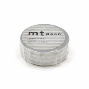 カモ井加工紙 mt 1P ボーダー・銀 マスキングテープ マステ