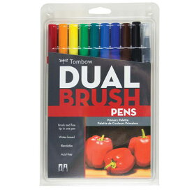 【レビュー特典あり】トンボ鉛筆　ABT　デュアルブラッシュペン　水彩　マーカー　カラーペン　ツインタイプ　DUALBRUSH　10色セット　プライマリー