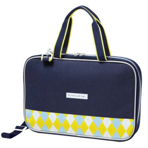 あかしや 書道セット ネームラベル付き 習字(アーガイルイエロー)