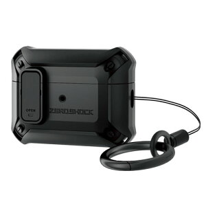 �G���R�� ���� AirPods Pro ��2���� �i2022�j �P�[�X �n�C�u���b�h �Ռ��z�� �t�^�J���b�N�@�\�i�u���b�N�j