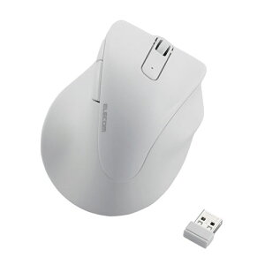 エレコム 直送 ワイヤレスマウス 静音 無線 2.4GHz 5ボタン 右手専用 抗菌 Lサイズ EX-G(ホワイト)