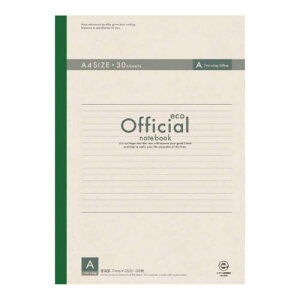 ���{�m�[�g�@�I�t�B�V�����G�R ���Ԃ��m�[�g A�r�i7mm�j �G�R�^�C�v A4 A�r 30���@�K�i:A4��