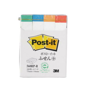 スリーエム ポスト・イット(R) 製品 単品 3M ポストイット ふせん 付箋 小 再生紙 横14×縦75mm(白(色帯混色))