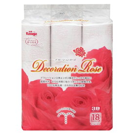 春日製紙工業　家庭用トイレットペーパー 超吸水 シャワートイレ デコレーションローズ 18R ピンク