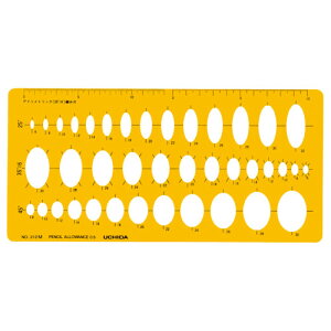 ウチダ テンプレート No212M エッジ付き 楕円定規 NO,212M 楕円定規