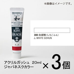 ターナー アクリルガッシュ 20ml A色#300 1セット(3個入)(白胡粉(しろごふん))