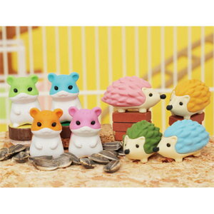 イワコー おもしろ消しゴム ハムスターとハリネズミ消しゴム 1セット(60個入)