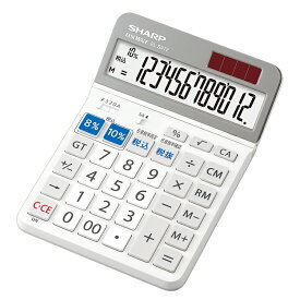シャープ　軽減税率対応電卓　12桁　EL−SA72−X　実務電卓　大型表示　チルト表示