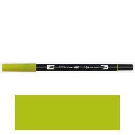 トンボ鉛筆　ABT　デュアルブラッシュペン　水彩　マーカー　カラーペン　ツインタイプ　DUALBRUSH　単色（ライトオリーブ）
