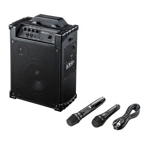 サンワサプライ 直送 ワイヤレスマイク付き拡声器スピーカー