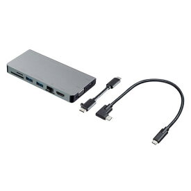サンワサプライ　直送　USB　Type－Cドッキングハブ　VGA、HDMI、LANポート、カードリーダー搭載