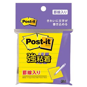 スリーエム ポスト・イット(R) 強粘着ノート 罫線入り 3M ポストイット ふせん 付箋(イエロー)