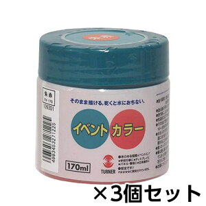 ターナー イベントカラー 170ml ポリ容器入り 1セット(3個) 色番22(朱赤)