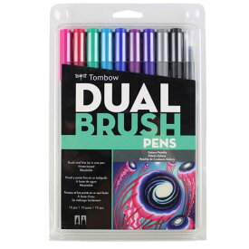 【レビュー特典あり】トンボ鉛筆　ABT　デュアルブラッシュペン　水彩　マーカー　カラーペン　ツインタイプ　DUALBRUSH　10色セット　ギャラクシー