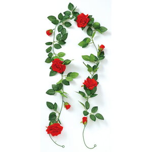 アーテック フェイクグリーン ガーランド バラ(赤)