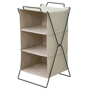 キングジム 3段ファブリックシェルフ(ベージュ)