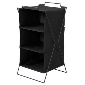 キングジム 3段ファブリックシェルフ(黒)