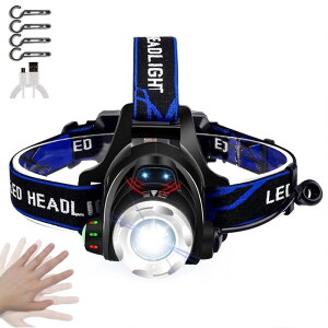 �w�b�h���C�g LED IP65�h���d�l �_��3���[�h�Y�[���� �����d�� CREE XM-L T6 �y�� �R���p�N�g �o�R �A�E�g�h�A ��ނ� �h�Зp �w�b�h�����v �Ï��� �y�ʌ^ �Ɨp���C�g 18650�d�r USB�[�d ���P�x �h�H 