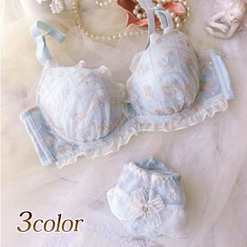 ブラジャー ブラショーツセット 上下セット 下着 ブラジャー セット パンツ パステルカラー ゆめかわ ふんわり レース セクシー おしゃれ 人気 可愛い