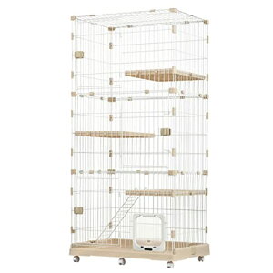 BTM 猫ケージ キャットケージ 3段 おしゃれ キャットハウス キャスター付き 自由組み合わせ ネコハウス 留守番 梯子付き 保護 脱走防止