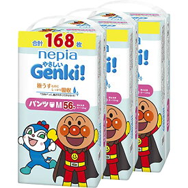 ネピアGenki! 【パンツ Mサイズ】 アンパンマン おむつ ネピア やさしいGENKI! パンツ [ケース品] ホワイト (6~12kg)1