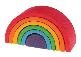 グリムGRIMM'S 玩具 おもちゃ 知育玩具 積み木 インテリア 見立て遊び 虹 レインボー 高さ9×幅17×奥行6.5cm 虹色トンネル 大
